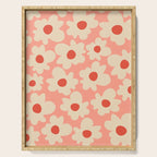Abstract Flower Shape - Peach, Red and Cream Serving Tray Gallery Image 1