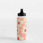 Abstract Flower Shape - Peach, Red and Cream Water Bottle Gallery Image 3