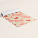 Abstract Flower Shape - Peach, Red and Cream Yoga Mat Gallery Image 2