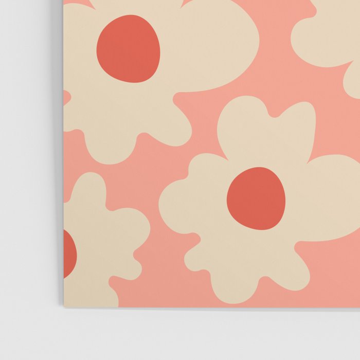 Abstract Flower Shape - Peach, Red and Cream Poster Gallery Image 3