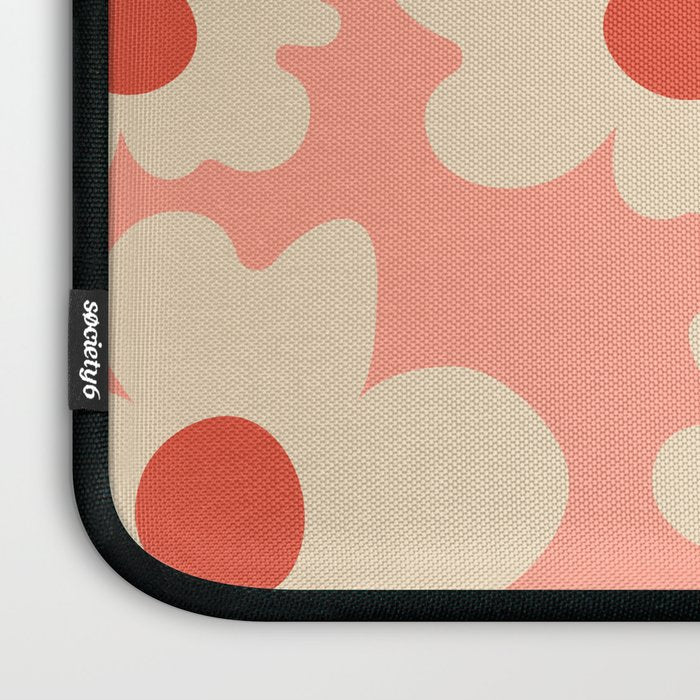 Abstract Flower Shape - Peach, Red and Cream Laptop Sleeve Gallery Image 3