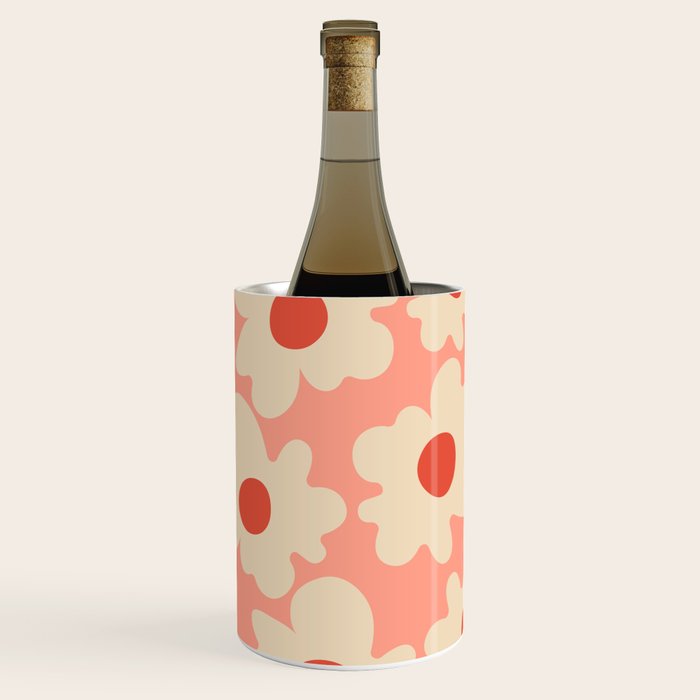 Abstract Flower Shape - Peach, Red and Cream Wine Chiller Gallery Image 1