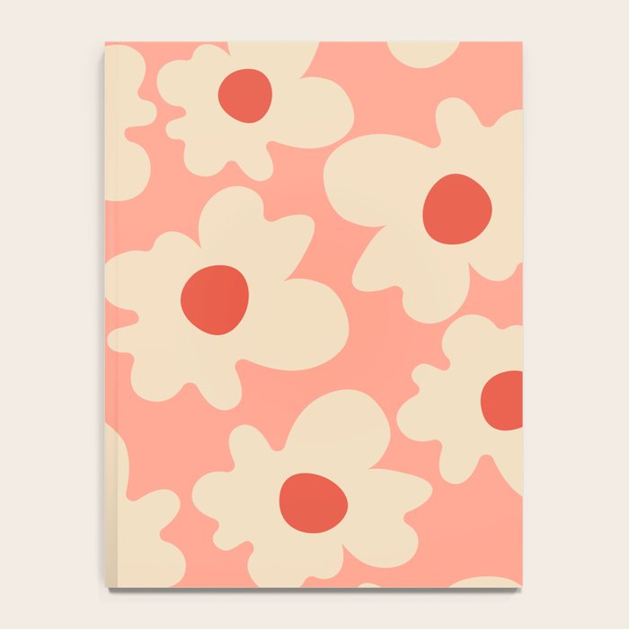 Abstract Flower Shape - Peach, Red and Cream Notebook Gallery Image 4