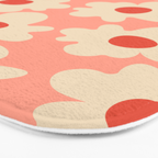 Abstract Flower Shape - Peach, Red and Cream Bath Mat Gallery Image 3