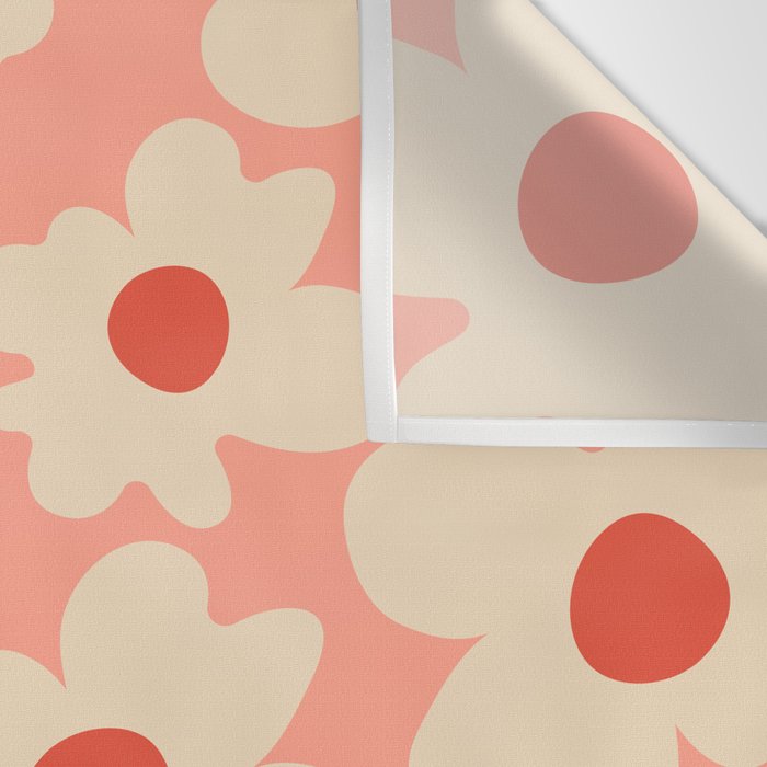 Abstract Flower Shape - Peach, Red and Cream Wall Tapestry Gallery Image 3