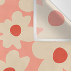 Abstract Flower Shape - Peach, Red and Cream Wall Tapestry Gallery Image 3