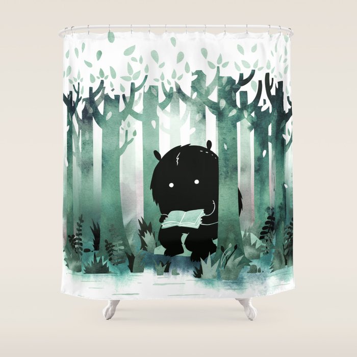 A Quiet Spot (in green) Shower Curtain Gallery Image 1