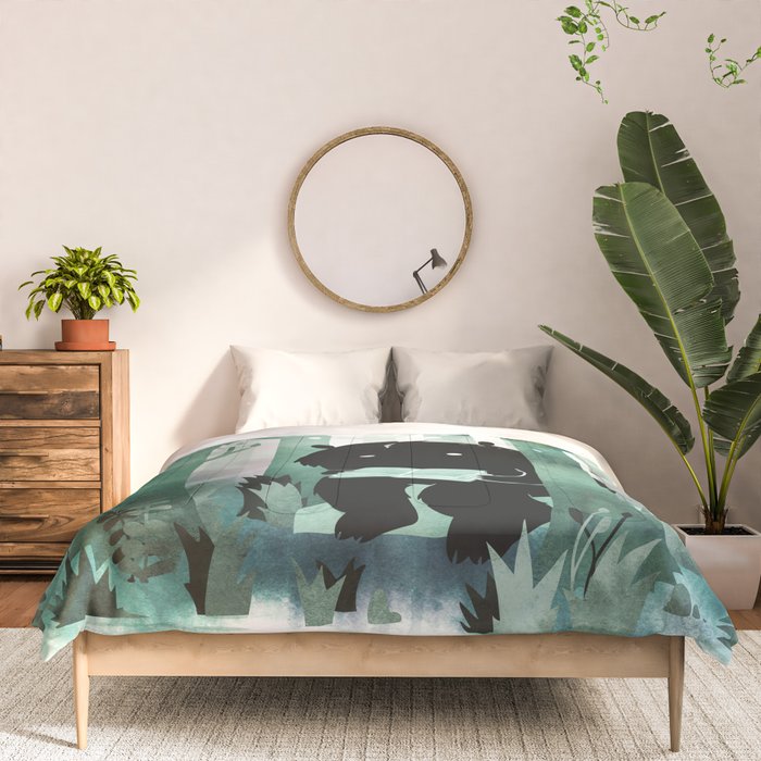 A Quiet Spot (in green) Comforter Gallery Image 3