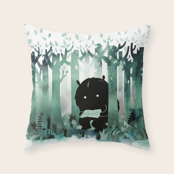 A Quiet Spot (in green) Throw Pillow Gallery Image 6
