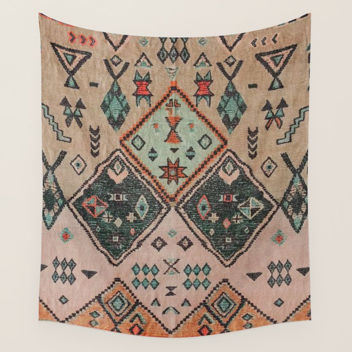 Moroccan Berber Traditional Rug Design Wall Tapestry Gallery Image 4