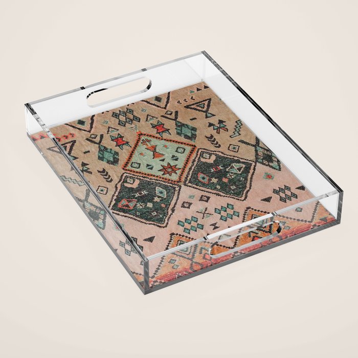 Moroccan Berber Traditional Rug Design Acrylic Tray Gallery Image 1