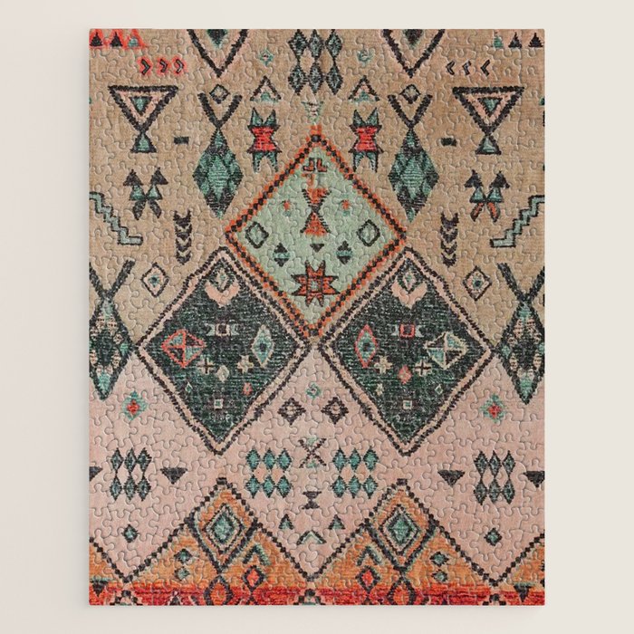 Moroccan Berber Traditional Rug Design Jigsaw Puzzle Gallery Image 1