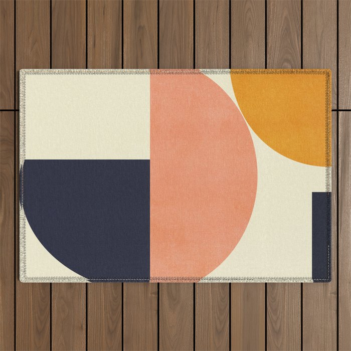 mid century geometric Outdoor Rug Gallery Image 1