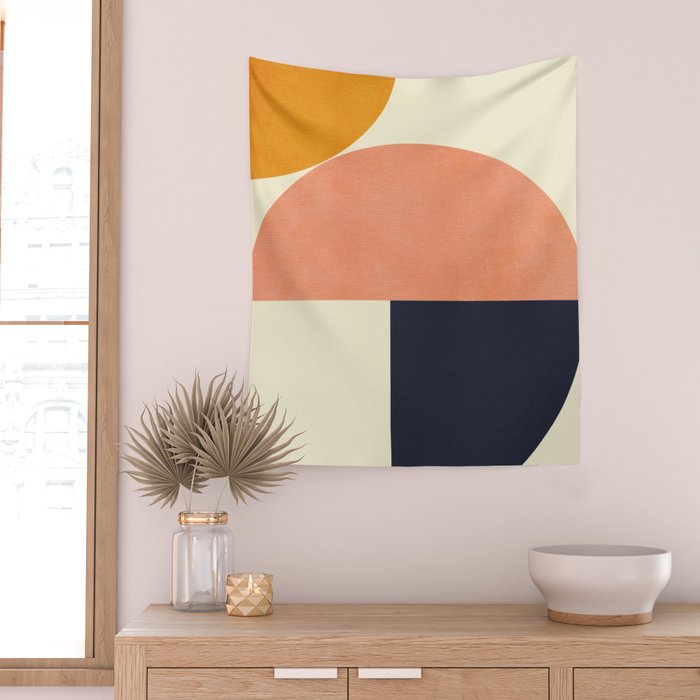 mid century geometric Wall Tapestry Gallery Image 2