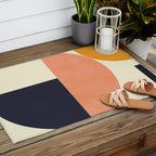 mid century geometric Outdoor Rug Gallery Image 2