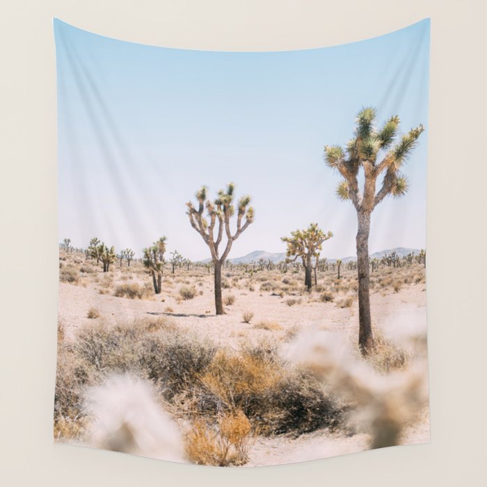 Joshua Tree National Park - California Boho Desert Photo in Neutral Wall Tapestry Gallery Image 1