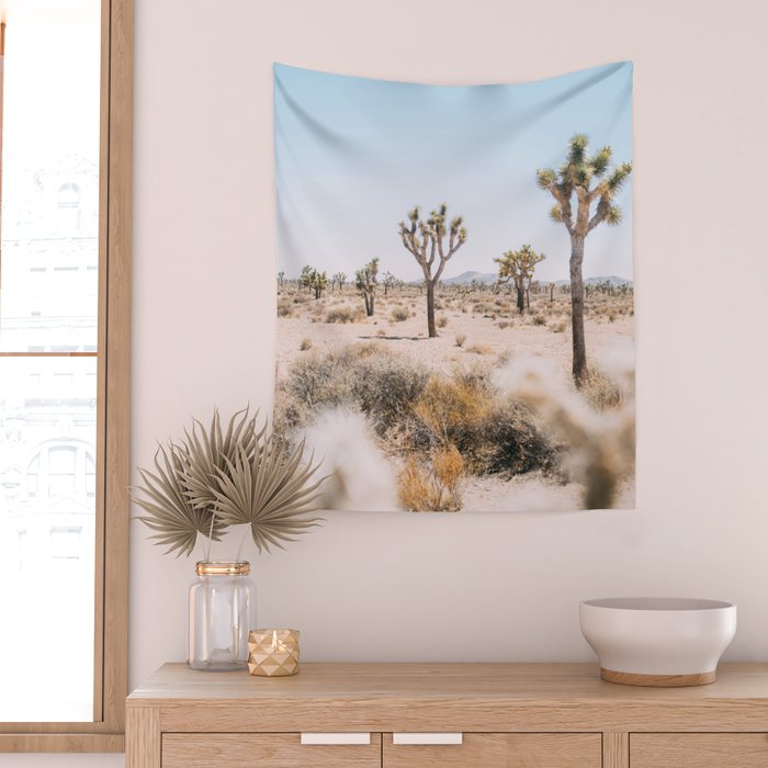 Joshua Tree National Park - California Boho Desert Photo in Neutral Wall Tapestry Gallery Image 2