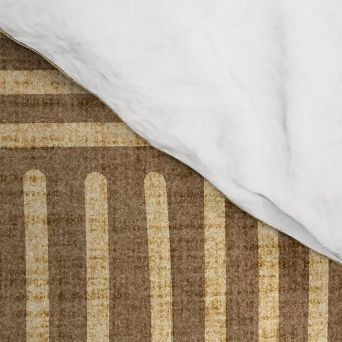 Golden ochre lines - textured abstract geometric Comforter Gallery Image 4