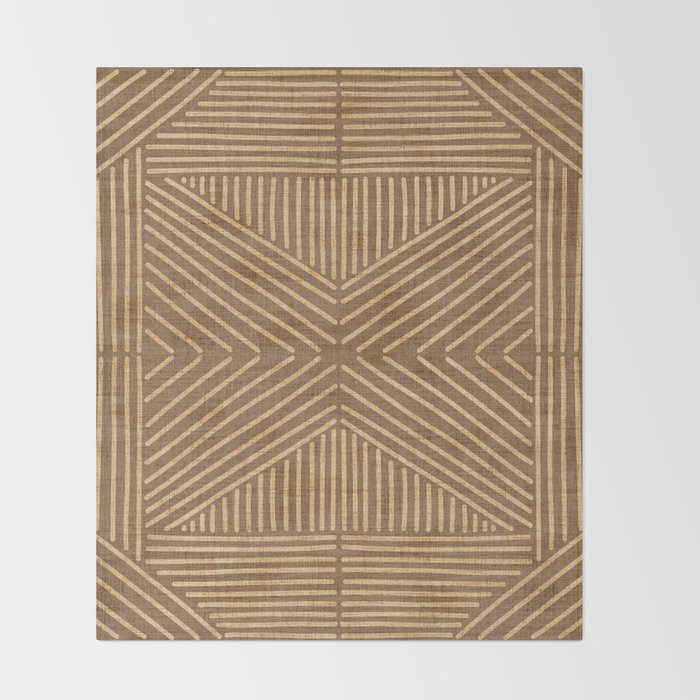 Golden ochre lines - textured abstract geometric Throw Blanket Gallery Image 2