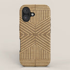 Golden ochre lines - textured abstract geometric iPhone Case Gallery Image 1