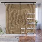 Golden ochre lines - textured abstract geometric Wall Mural Gallery Image 1