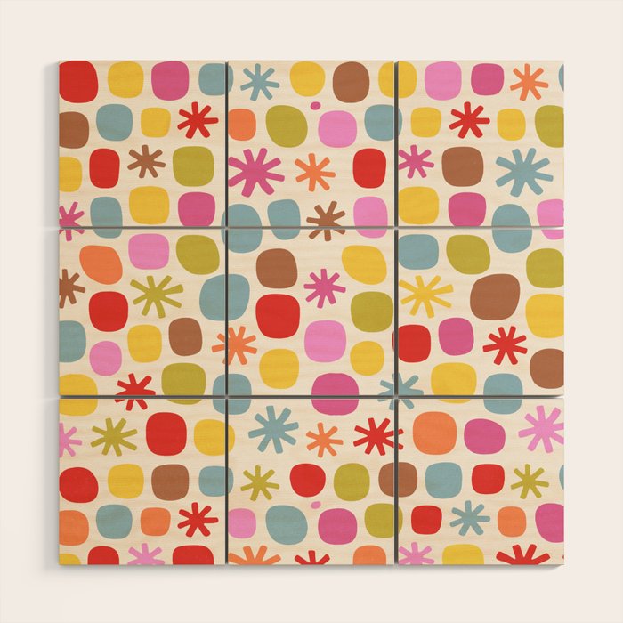 Happy Dot Parade Wood Wall Art Gallery Image 1