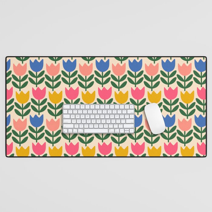 Tulip - Floral pattern 1 Desk Mat Gallery Image 1