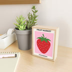 Fruit Market Print Pink Strawberry Print Fruit Art Modern Decor Food Art Abstract Mini Art Print Gallery Image 2