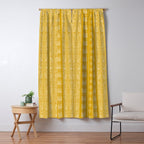 Mustard Yellow Tribal Ethnic Pattern | Sun Illustration | Vertical Stripes Window Curtain Gallery Image 5