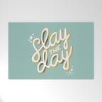 Slay the Day - Mint & Gold Palette Welcome Mat Gallery Image 1