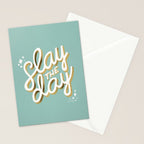 Slay the Day - Mint & Gold Palette Stationery Card Gallery Image 2