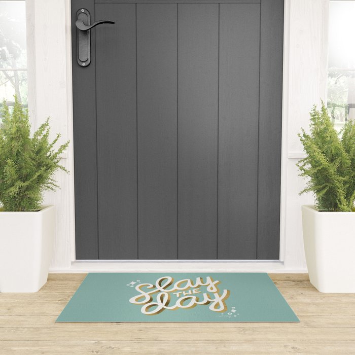 Slay the Day - Mint & Gold Palette Welcome Mat Gallery Image 3
