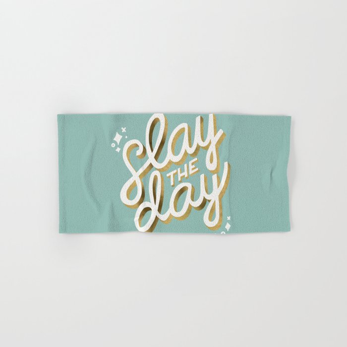 Slay the Day - Mint & Gold Palette Bath Towel Gallery Image 1