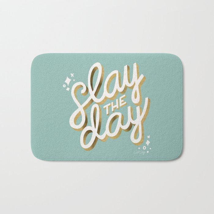 Slay the Day - Mint & Gold Palette Bath Mat Gallery Image 1