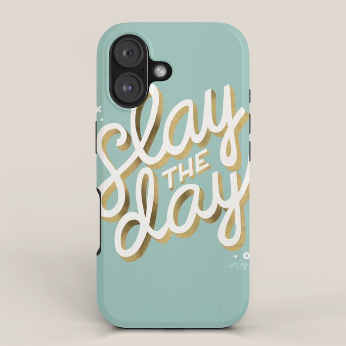 Slay the Day - Mint & Gold Palette iPhone Case Gallery Image 1