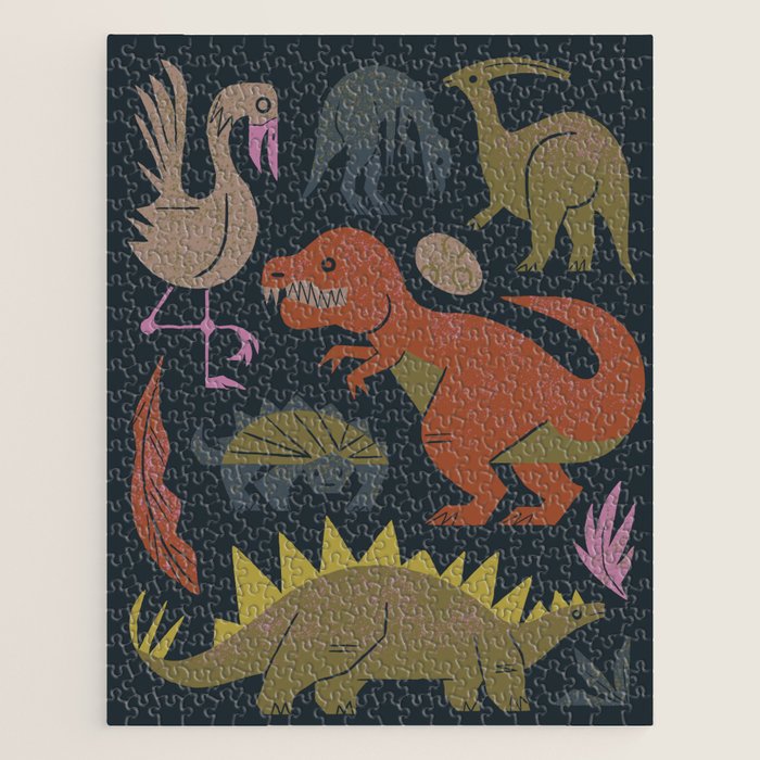 Jurassic Friends (Dark) Jigsaw Puzzle Gallery Image 1