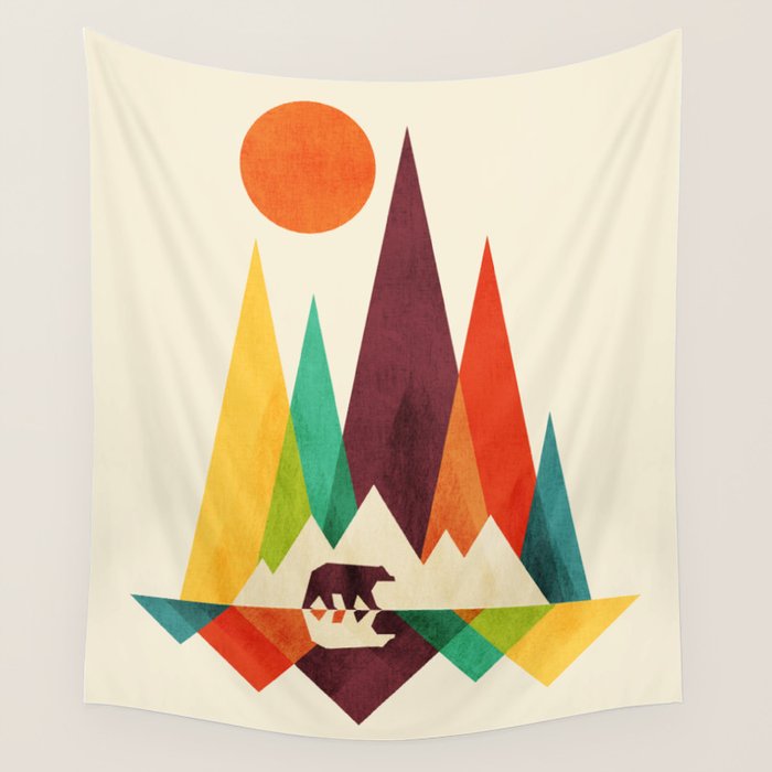 Bear In Whimsical Wild Wall Tapestry Gallery Image 1