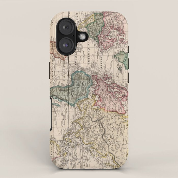 Vintage Map of The World (1833) iPhone Case Gallery Image 1