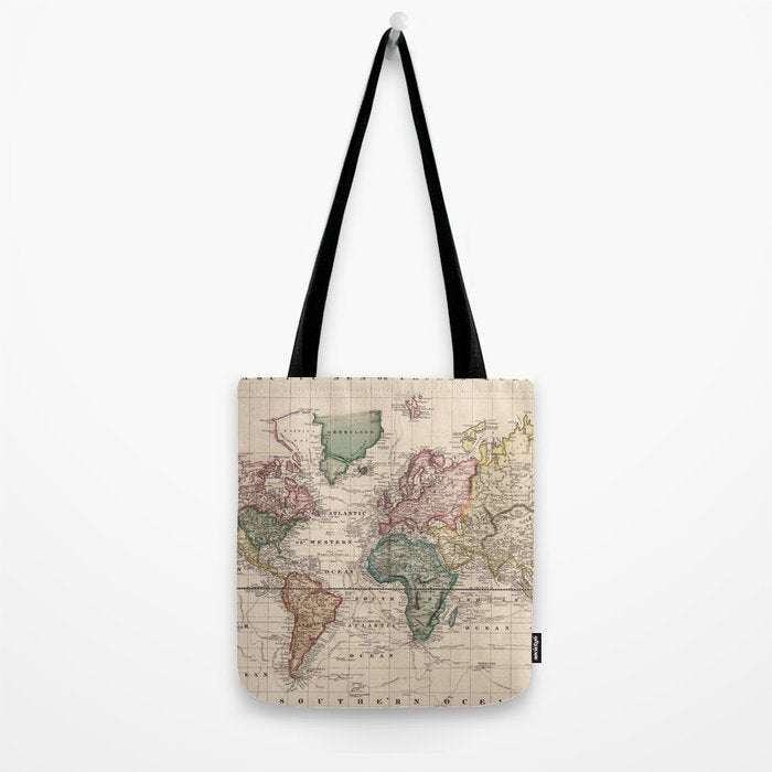 Vintage Map of The World (1833) Tote Bag Gallery Image 2