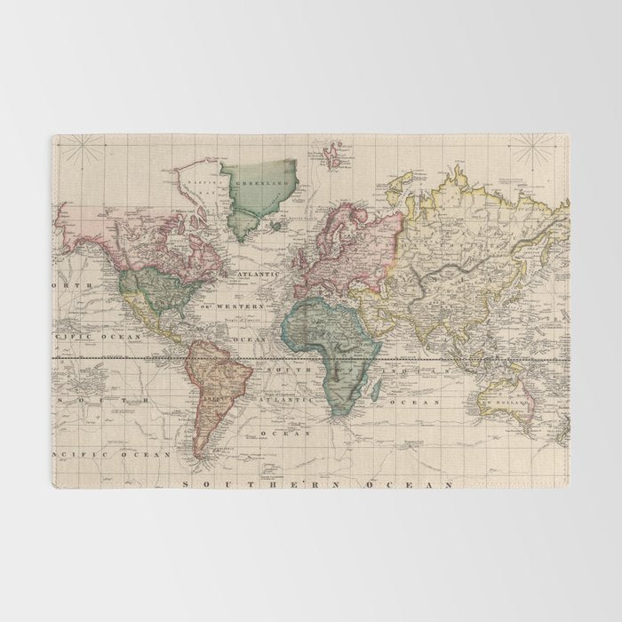 Vintage Map of The World (1833) Rug Gallery Image 2