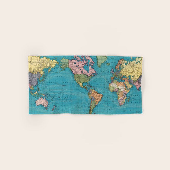 Vintage Map of The World (1897) Bath Towel Gallery Image 1