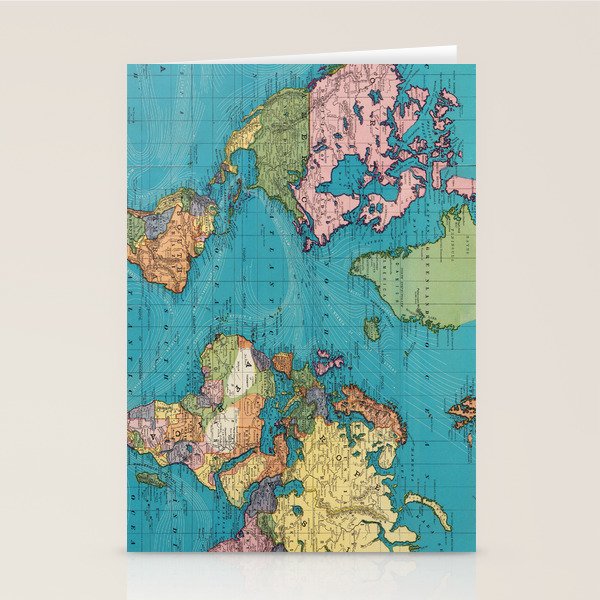 Vintage Map of The World (1897) Stationery Card Gallery Image 2