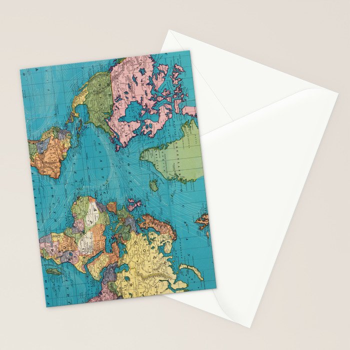 Vintage Map of The World (1897) Stationery Card Gallery Image 2