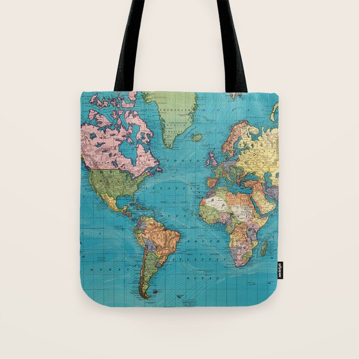 Vintage Map of The World (1897) Tote Bag Gallery Image 1