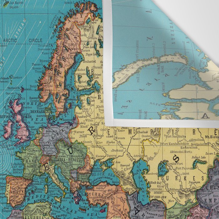 Vintage Map of The World (1897) Wall Tapestry Gallery Image 3