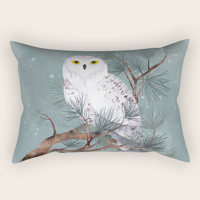 Snowy Rectangular Pillow Gallery Image 1