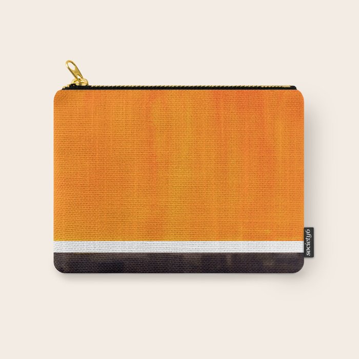 Minimalist Mid Century Modern Color Block Pop Art Rothko Inspired Golden Yellow Black Squares Carry All Pouch Gallery Image 1