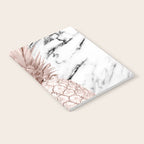 Rose Gold Pineapple on Black and White Marble Notebook Gallery Image 2