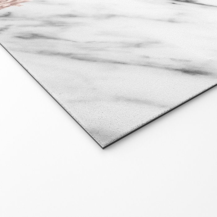 Rose Gold Pineapple on Black and White Marble Welcome Mat Gallery Image 2