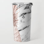 Rose Gold Pineapple on Black and White Marble Travel Mug Gallery Image 2